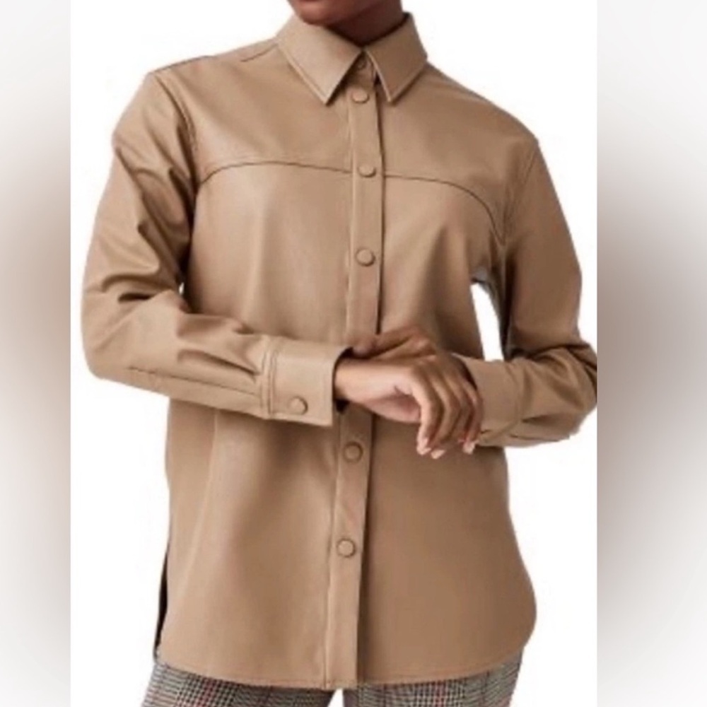 Spanx Leather-Like Button Down Shacket